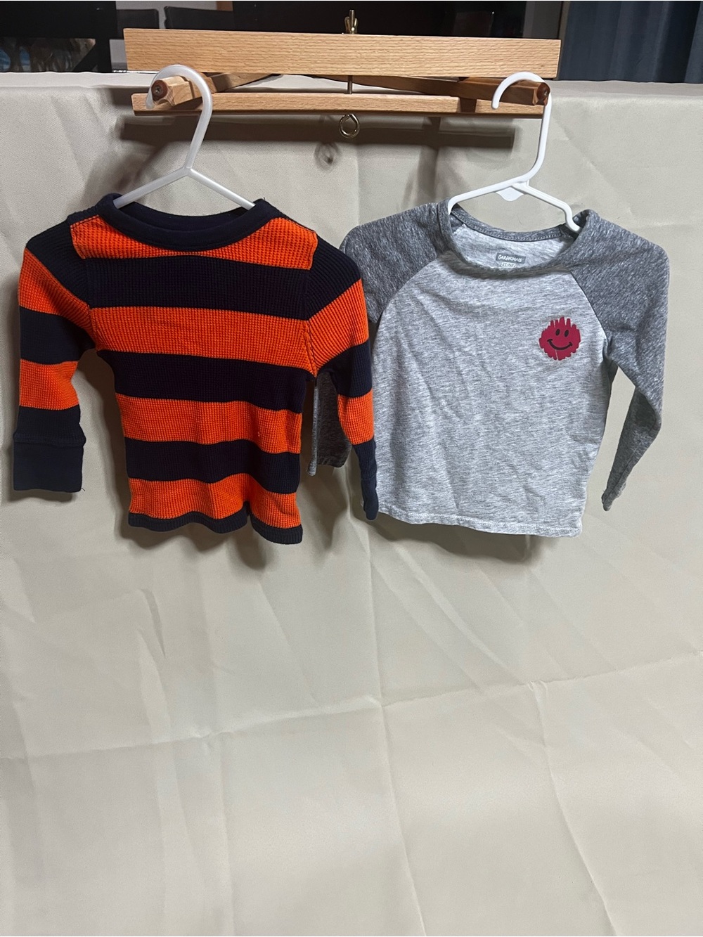 Old Navy Kids Long-Sleeve Orange & Navy Striped Thermal Top